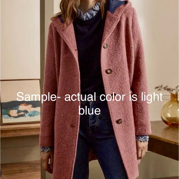 NWT Boden Women's Light Blue Coat with Hood - Picture 6 of 7